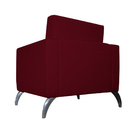 Poltrona Decorativa Leticia Slim Pés Alumínio Suede Bordô - D