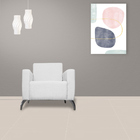 Poltrona Decorativa Leticia Slim Pés Alumínio Suede Branco -