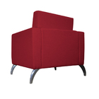 Poltrona Decorativa Leticia Slim Pés Alumínio Suede Vermelho