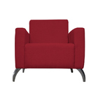 Poltrona Decorativa Leticia Slim Pés Alumínio Suede Vermelho