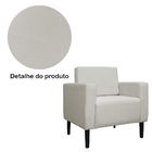 Poltrona Decorativa Leticia Slim Pés Trapézio Linho Bege - Ds