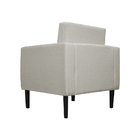 Poltrona Decorativa Leticia Slim Pés Trapézio Linho Bege - Ds