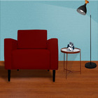 Poltrona Decorativa Leticia Slim Pés Trapézio Suede Bordô - D