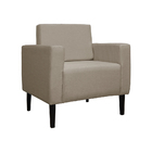 Poltrona Decorativa Leticia Slim Pés Trapézio Suede Capuccino