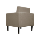 Poltrona Decorativa Leticia Slim Pés Trapézio Suede Capuccino