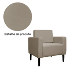Poltrona Decorativa Leticia Slim Pés Trapézio Suede Capuccino