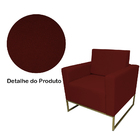 Poltrona Decorativa Letícia Slim Suede Bordo Base Metálica Do