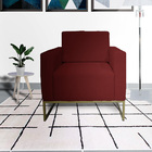 Poltrona Decorativa Letícia Slim Suede Bordo Base Metálica Do