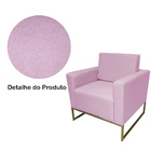 Poltrona Decorativa Letícia Slim Suede Rose Base Metálica Val