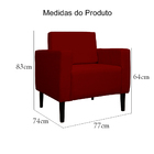 Poltrona Decorativa Leticia Slim Veludo Bordô - Montanaris De