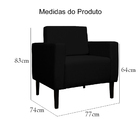 Poltrona Decorativa Leticia Slim Veludo Preto - Montanaris De