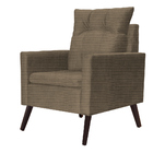 Poltrona Decorativa Ligia Linho Cores - Ds Estofados - Azul