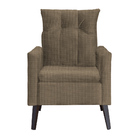 Poltrona Decorativa Ligia Linho Cores - Ds Estofados - Cacau