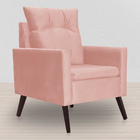 Poltrona Decorativa Ligia Luxo Veludo Cores - Ds Estofados