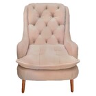 Poltrona Decorativa Lille Suede Bege Rosado - Dominic Decor