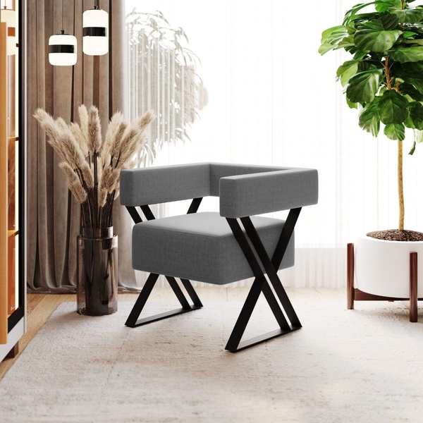 Poltrona Decorativa Linha Alta Aruba Estilo Industrial Pé De