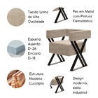 Poltrona Decorativa Linha Alta Dunas Estilo Industrial  Linho