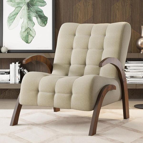 Poltrona Decorativa Linho Ameixa Flower Vieiro