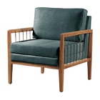 Poltrona Decorativa Linho Azul Lola