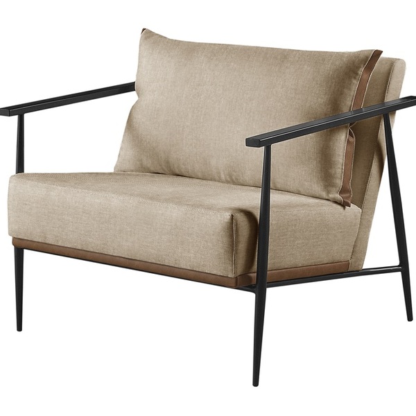 Poltrona Decorativa Linho Bege Medio Aura