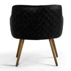 Poltrona Decorativa Linho Bege Sintético Preto