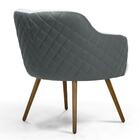 Poltrona Decorativa Linho Bruma Sintético Concreto