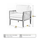 Poltrona Decorativa Linho Cinza Lola