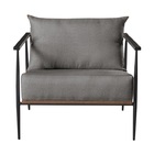 Poltrona Decorativa Linho Cinza Medio Aura