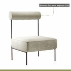 Poltrona Decorativa Linho Para Sala De Estar Kyra Preto/bege