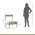 Poltrona Decorativa Linho Para Sala De Estar Kyra Preto/bege