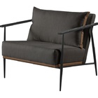 Poltrona Decorativa Linho Preto Aura