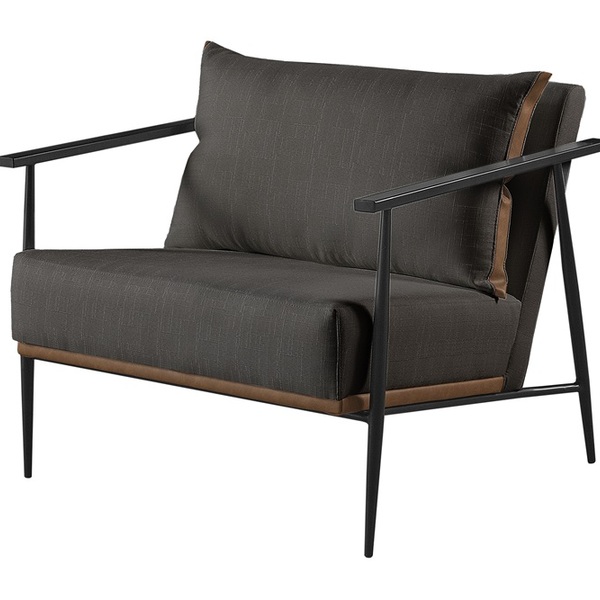 Poltrona Decorativa Linho Preto Aura