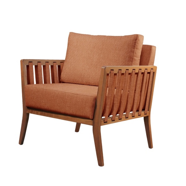 Poltrona Decorativa Linho Terracota Lua