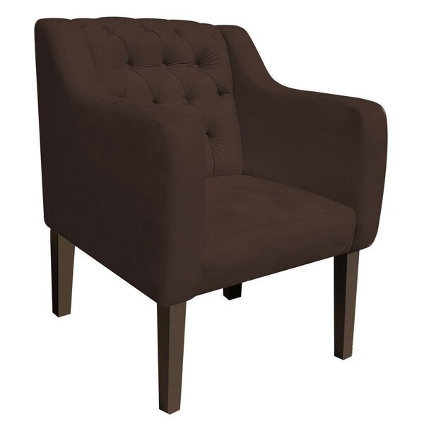 Poltrona Decorativa Lisa Suede Marrom – D'rossi