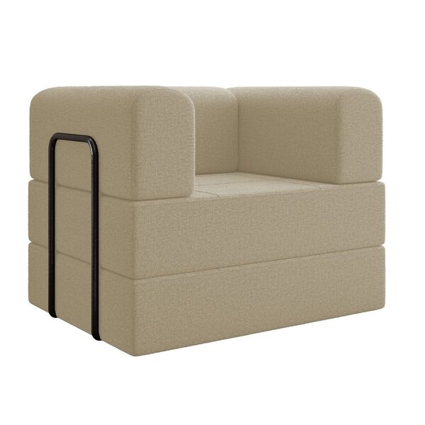 Poltrona Decorativa Lisboa Modular Sala Linho Para Sala Linho