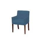 Poltrona Decorativa Liverpool Base Madeira Veludo Azul G15 -
