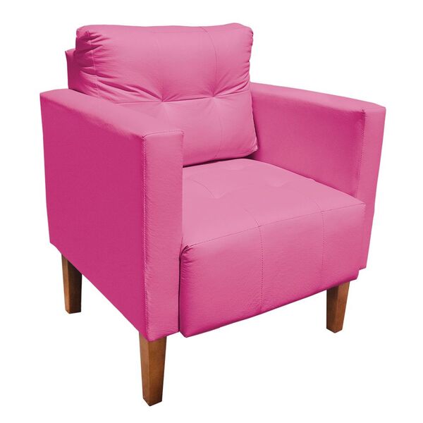 Poltrona Decorativa Lívia Corino Pés Chanfrado D'rossi - Pink