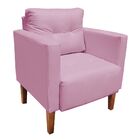 Poltrona Decorativa Lívia Corino Pés Chanfrado D'rossi - Rosa