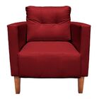 Poltrona Decorativa Lívia Corino Pés Chanfrado D'rossi - Verm