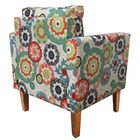 Poltrona Decorativa Lívia Estampado Floral Laranja D31 Pés Ch