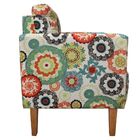 Poltrona Decorativa Lívia Estampado Floral Laranja D31 Pés Ch