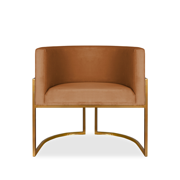 Poltrona Decorativa Livia Inspire House Cobre Suede Veludo Te