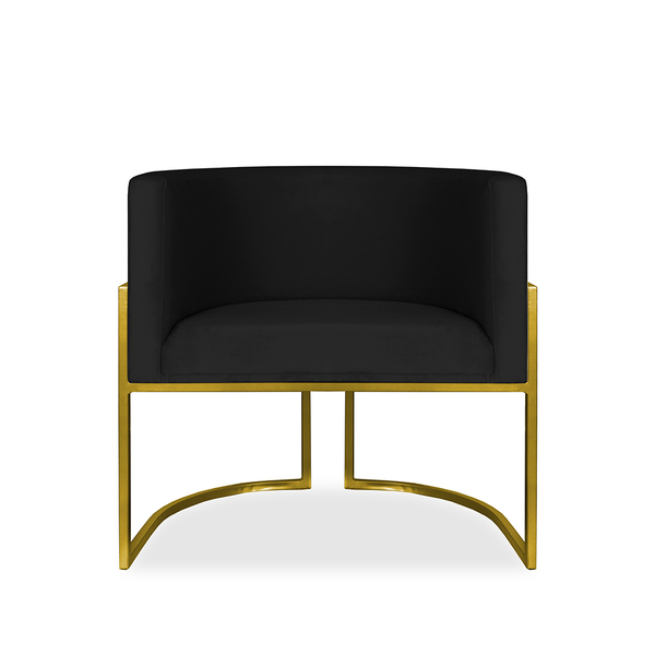 Poltrona Decorativa Livia Inspire House Dourado Suede Veludo