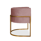 Poltrona Decorativa Livia Larhome Cobre Suede Veludo Rosê