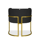 Poltrona Decorativa Livia Larhome Dourado Suede Veludo Preto