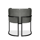 Poltrona Decorativa Livia Larhome Preto Suede Veludo Cinza Es