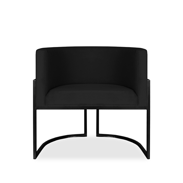 Poltrona Decorativa Livia Larhome Preto Suede Veludo Preto