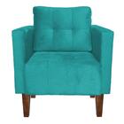 Poltrona Decorativa Lívia Para Sala E Recepção Suede Azul Tur