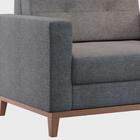 Poltrona Decorativa Living Pés De Madeira Linho Cotton Cinza