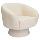 Poltrona Decorativa Liz Base Fixa Bouclé Off White - Nexta Ca